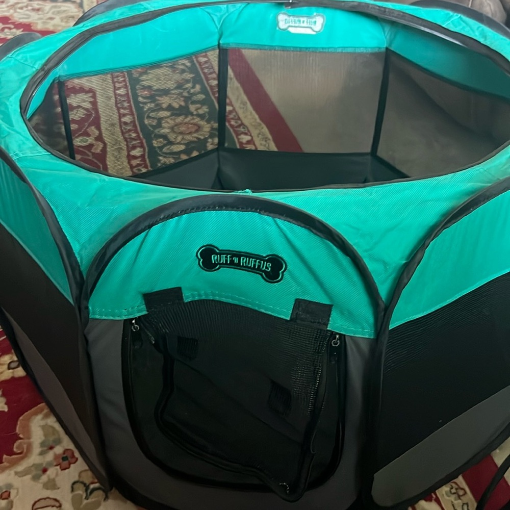 Teal Portable Small Pet Playpen
